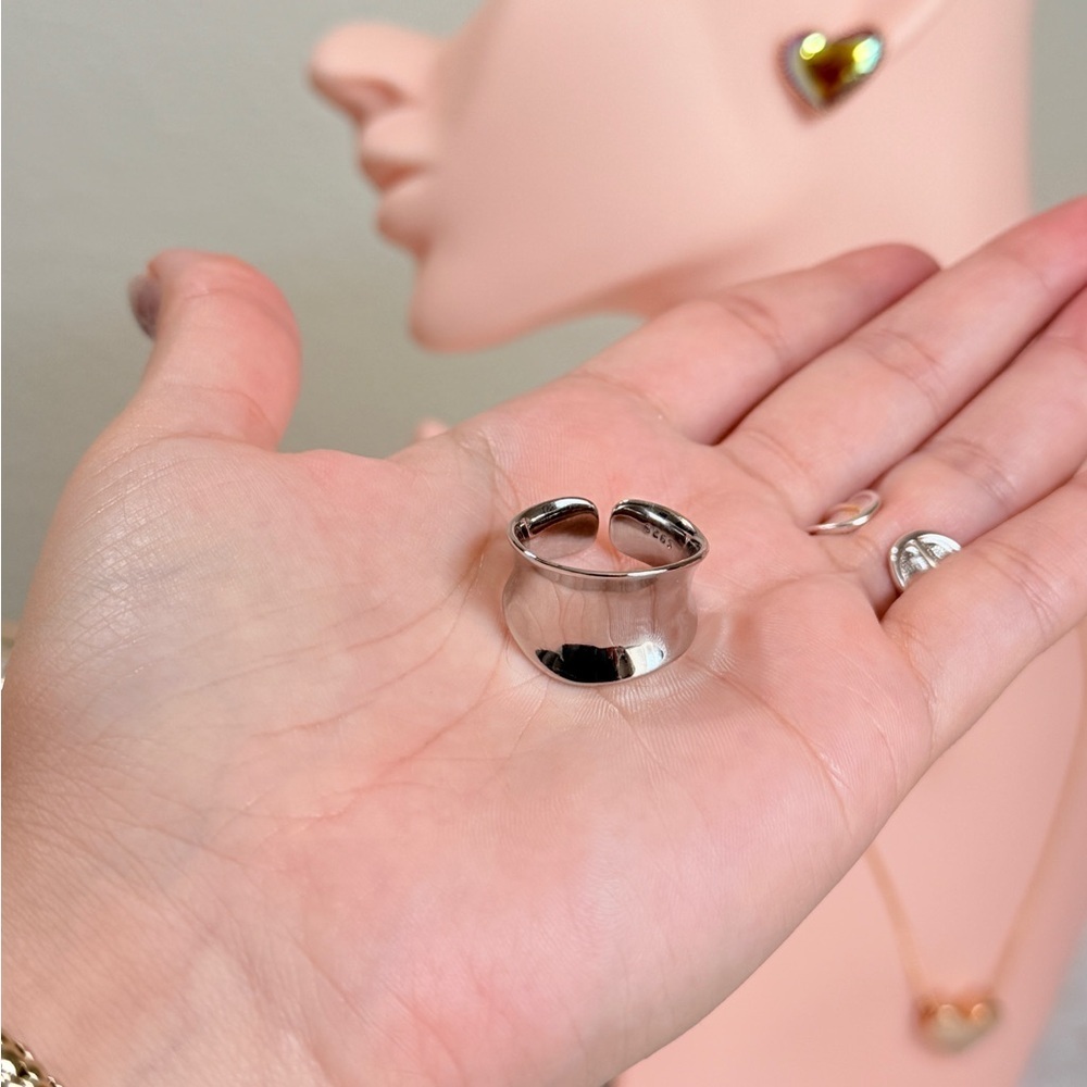 S925 Silver Adjustable Band Ring - Picture 3 of 7